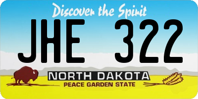 ND license plate JHE322