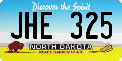 ND license plate JHE325