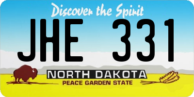 ND license plate JHE331