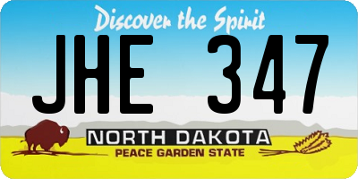 ND license plate JHE347