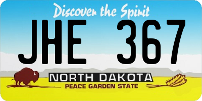 ND license plate JHE367