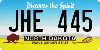 ND license plate JHE445