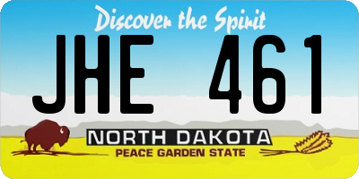 ND license plate JHE461