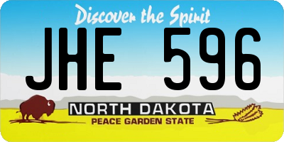 ND license plate JHE596
