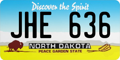 ND license plate JHE636
