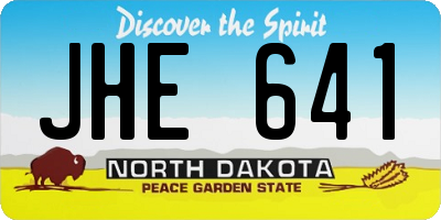 ND license plate JHE641