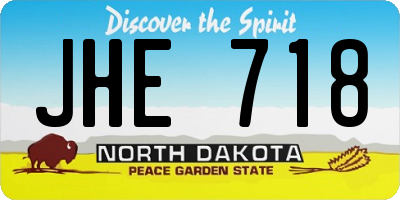 ND license plate JHE718