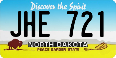 ND license plate JHE721