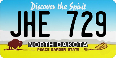 ND license plate JHE729