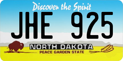 ND license plate JHE925