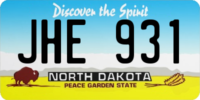 ND license plate JHE931