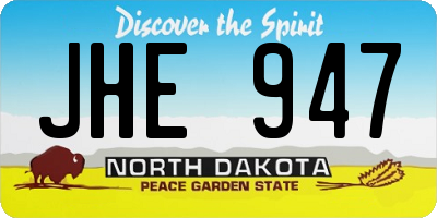 ND license plate JHE947