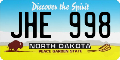 ND license plate JHE998