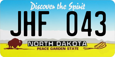 ND license plate JHF043