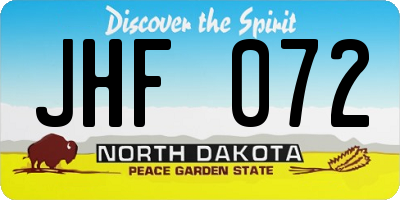 ND license plate JHF072