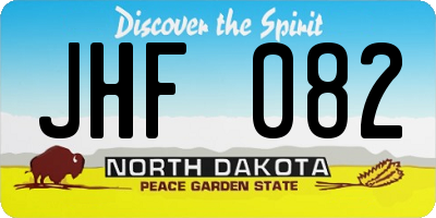 ND license plate JHF082
