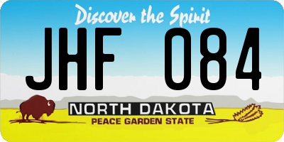ND license plate JHF084