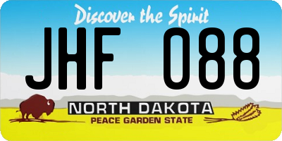 ND license plate JHF088