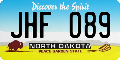 ND license plate JHF089