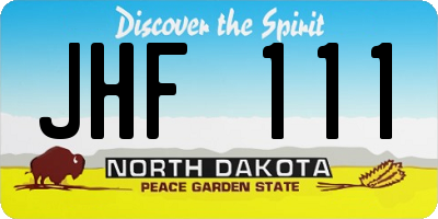 ND license plate JHF111
