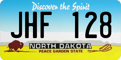 ND license plate JHF128