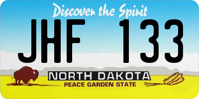 ND license plate JHF133