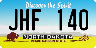 ND license plate JHF140