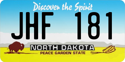 ND license plate JHF181