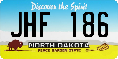 ND license plate JHF186