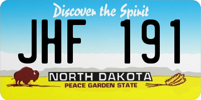 ND license plate JHF191