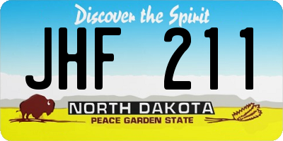 ND license plate JHF211
