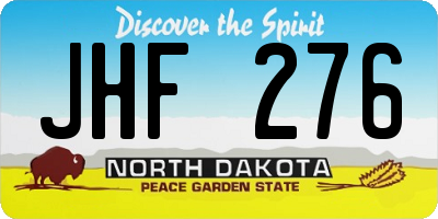 ND license plate JHF276