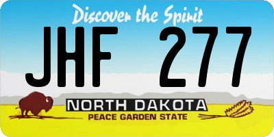 ND license plate JHF277