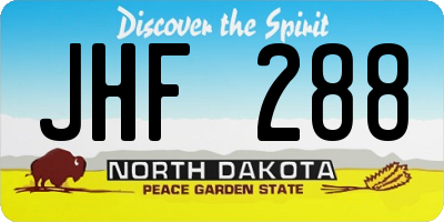 ND license plate JHF288