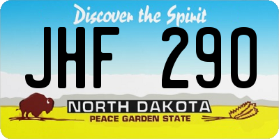 ND license plate JHF290