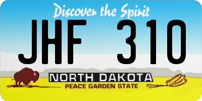ND license plate JHF310