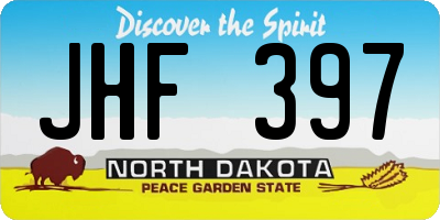 ND license plate JHF397