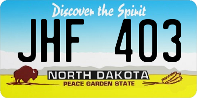 ND license plate JHF403