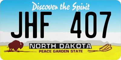 ND license plate JHF407