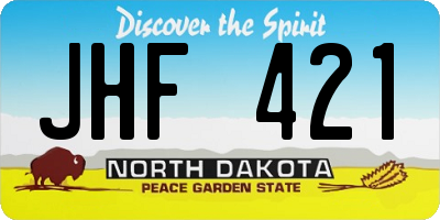 ND license plate JHF421