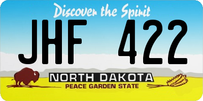 ND license plate JHF422