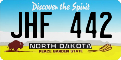 ND license plate JHF442