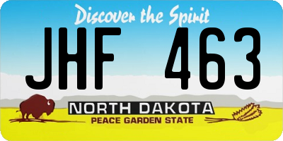 ND license plate JHF463