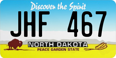 ND license plate JHF467