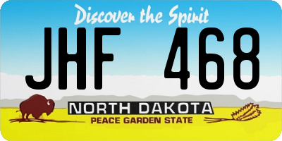ND license plate JHF468