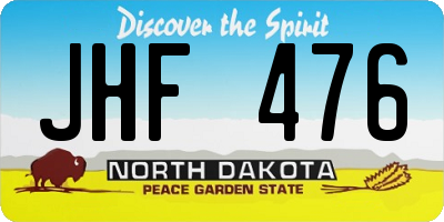 ND license plate JHF476