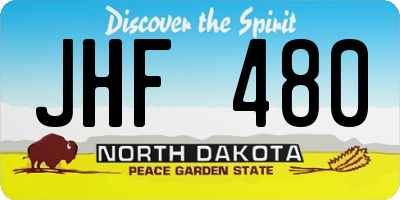 ND license plate JHF480
