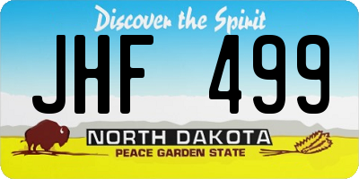 ND license plate JHF499