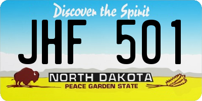 ND license plate JHF501