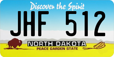 ND license plate JHF512